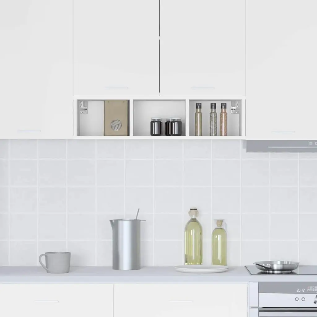 Hanging Kitchen Cabinet White Modern 20x29.5x80cm Engineered Wood