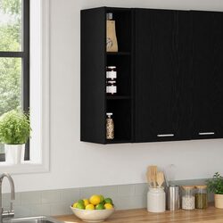Modern Black Oak Hanging Kitchen Cabinet