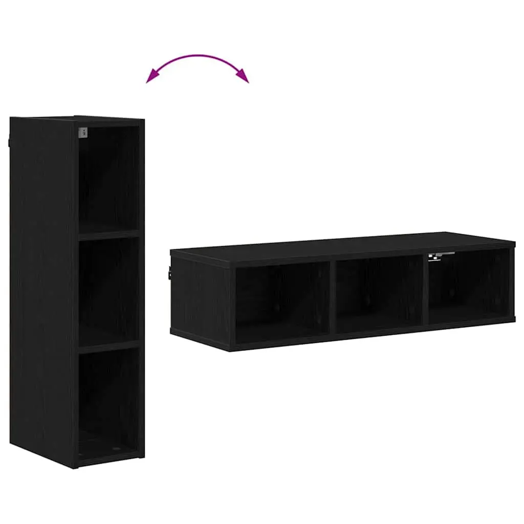 Hanging Kitchen Cabinet Black Oak Modern Engineered Wood 20 x 29.5 x 80 cm