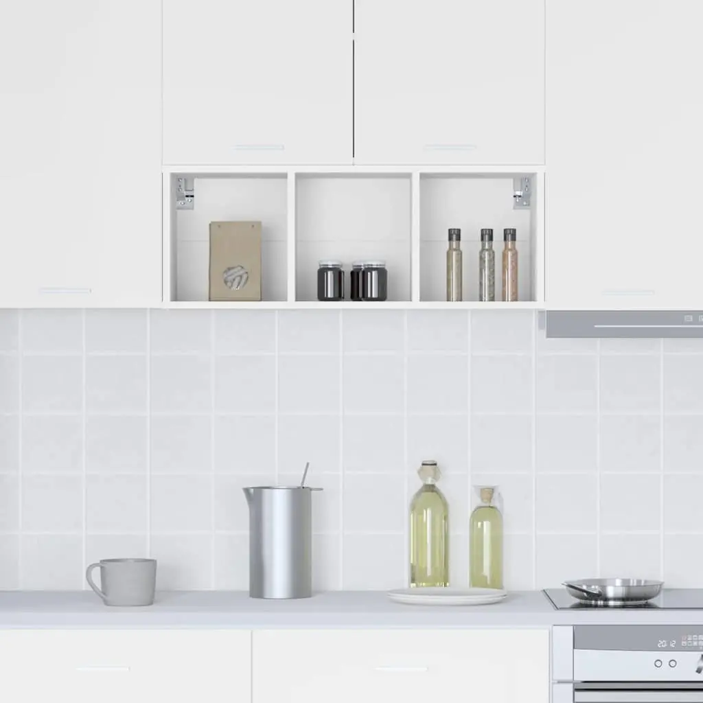 Hanging Kitchen Cabinet White Modern 30 x 29.5 x 80 cm Engineered Wood