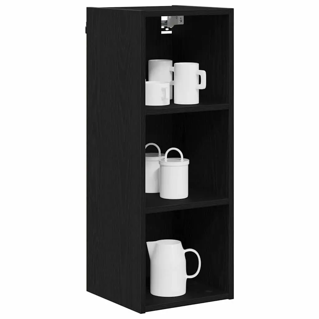 Hanging Cabinet Modern Storage Engineered Wood Black Oak 30x29.5x80cm