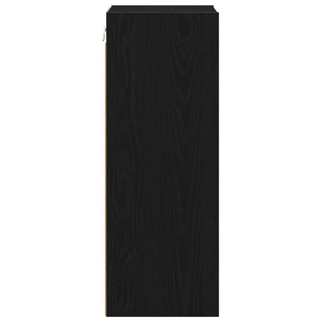 Hanging Cabinet Modern Storage Engineered Wood Black Oak 30x29.5x80cm