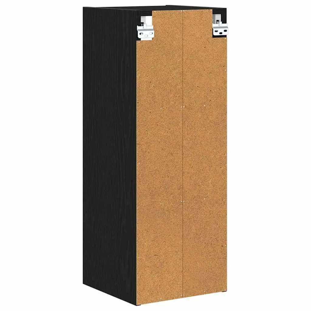 Hanging Cabinet Modern Storage Engineered Wood Black Oak 30x29.5x80cm