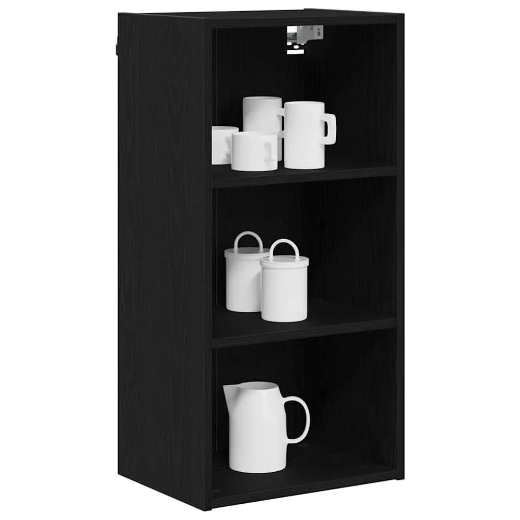 Hanging Kitchen Cabinet Black Oak Modern Engineered Wood 40 x 29.5 x 80 cm