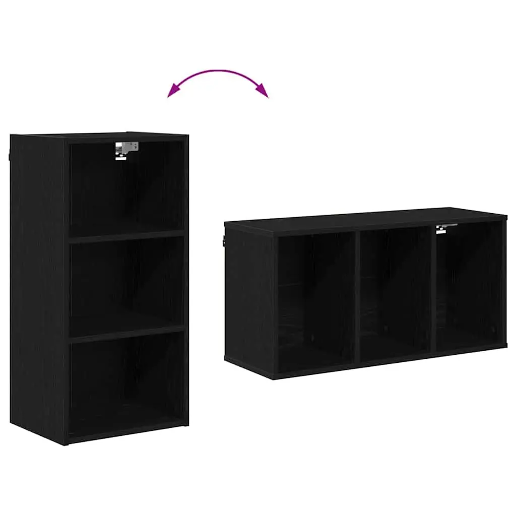 Hanging Kitchen Cabinet Black Oak Modern Engineered Wood 40 x 29.5 x 80 cm