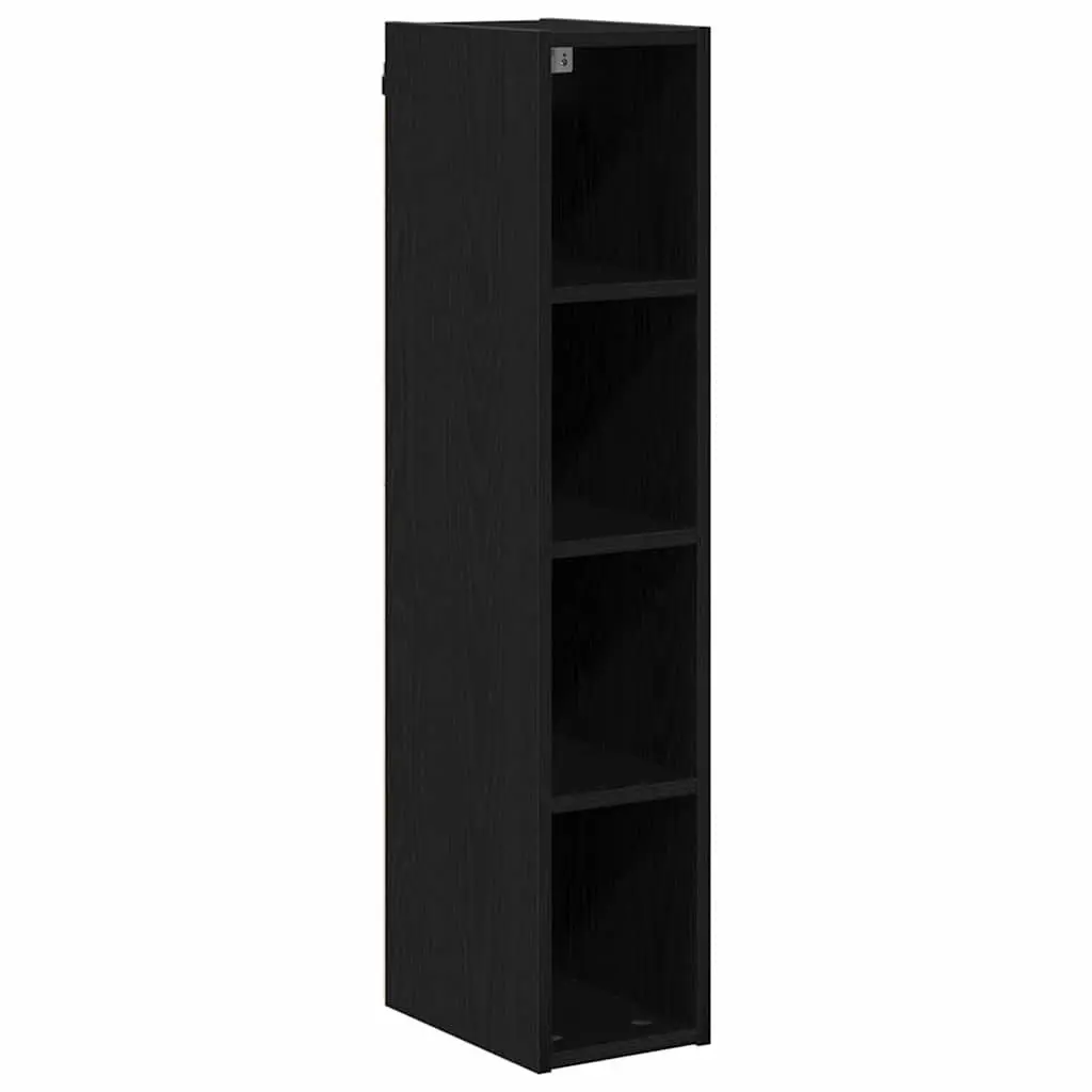 Hanging Kitchen Cabinet Black Oak Modern Storage Wall Unit Engineered Wood