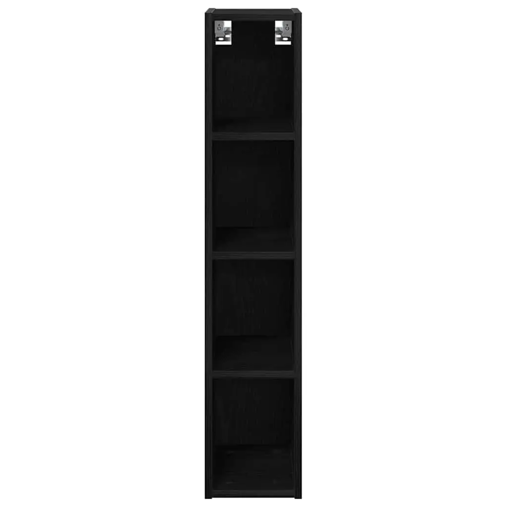Hanging Kitchen Cabinet Black Oak Modern Storage Wall Unit Engineered Wood