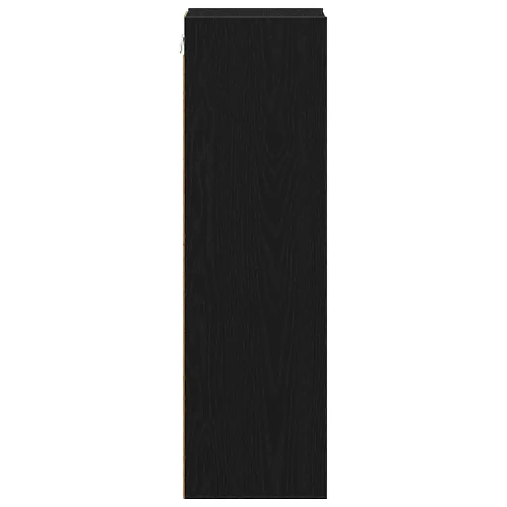 Hanging Kitchen Cabinet Black Oak Modern Storage Wall Unit Engineered Wood