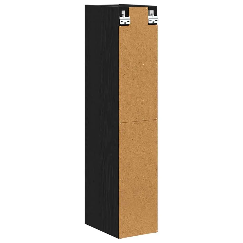 Hanging Kitchen Cabinet Black Oak Modern Storage Wall Unit Engineered Wood