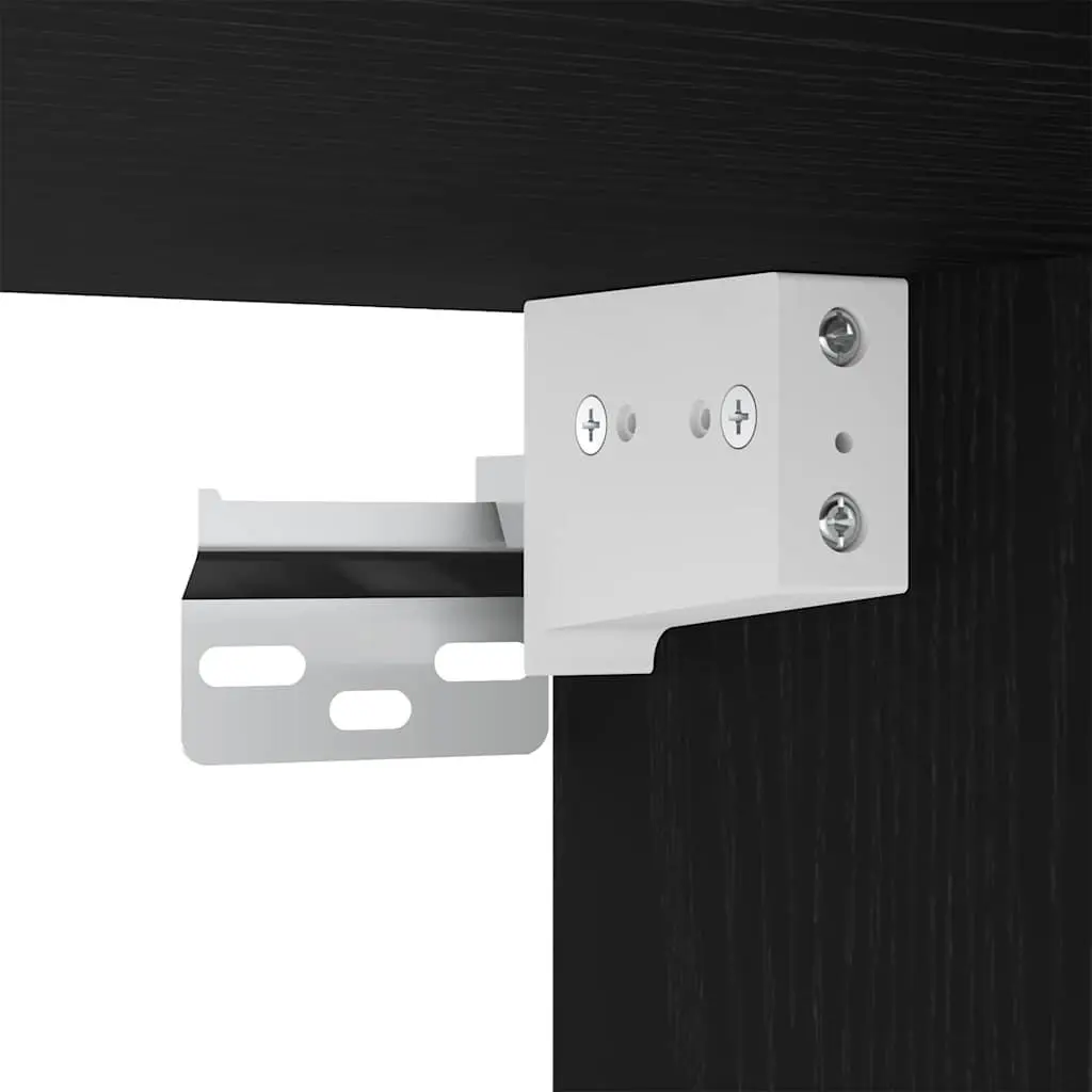Hanging Kitchen Cabinet Black Oak Modern Storage Wall Unit Engineered Wood