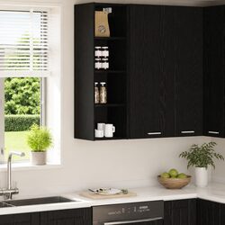 Modern Hanging Kitchen Cabinet in Black Oak