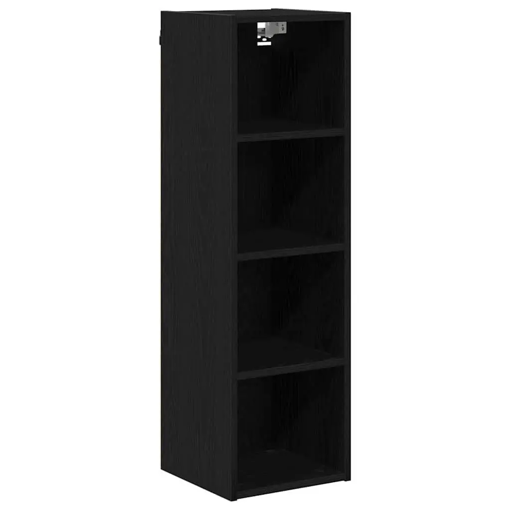 Hanging Kitchen Cabinet Black Oak Modern Engineered Wood 30x29.5x100cm