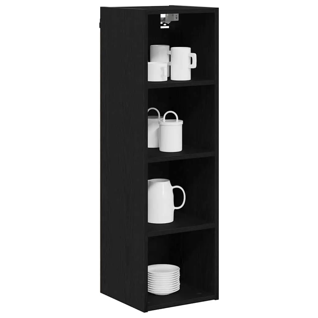 Hanging Kitchen Cabinet Black Oak Modern Engineered Wood 30x29.5x100cm