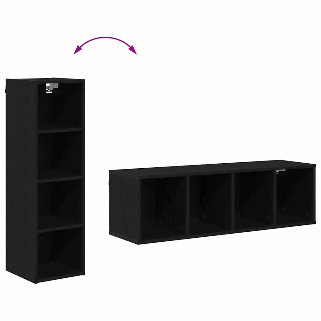 Hanging Kitchen Cabinet Black Oak Modern Engineered Wood 30x29.5x100cm