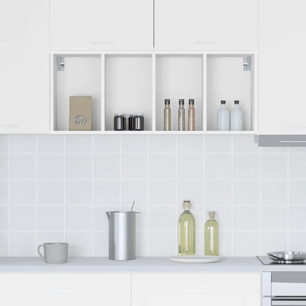 Hanging Cabinet White Kitchen Storage 40 x 29.5 x 100 cm Engineered Wood Wall