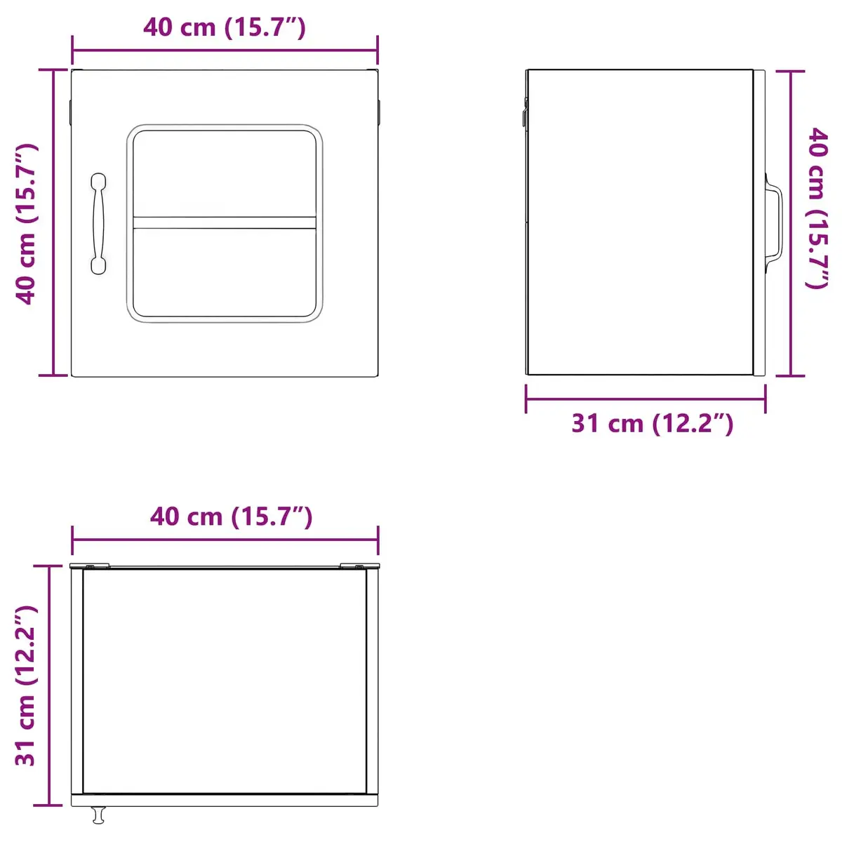 Dishwasher Panel White Engineered Wood Kitchen Cabinet Storage 40 x 31 x 40 cm