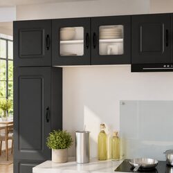 Black Engineered Wood Kitchen Cabinet Panel 40x31x40cm