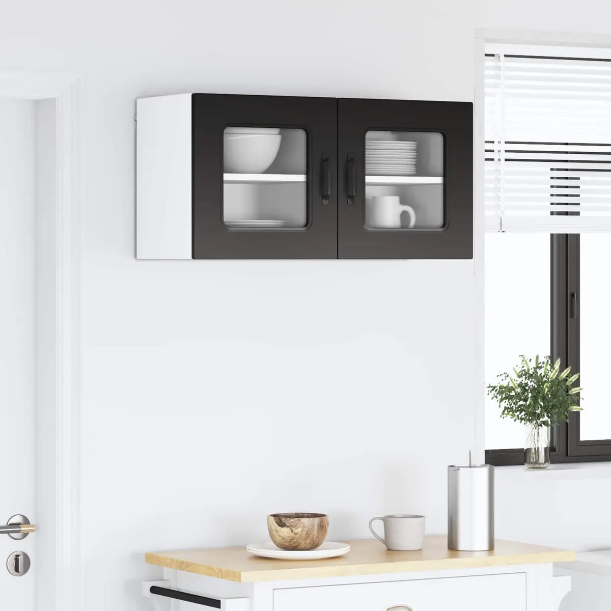 Black Engineered Wood Kitchen Cabinet Panel 40x31x40cm