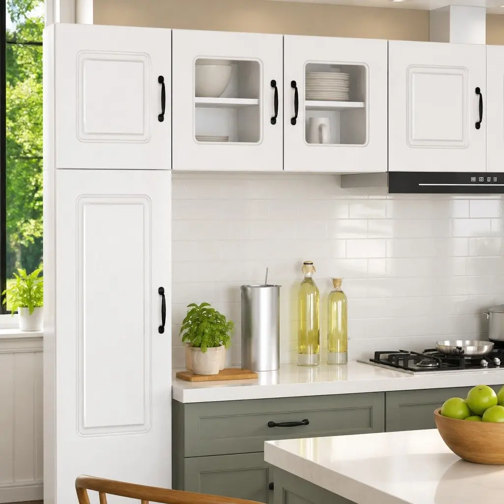 Dishwasher Panel Kitchen Cabinet High Gloss White Storage Engineered Wood Unit