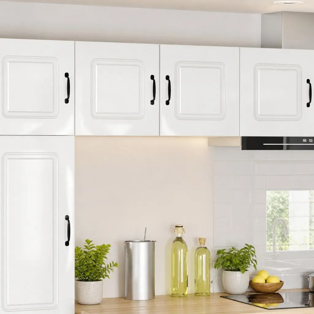High Gloss White Kitchen Dishwasher Panel Cabinet Set