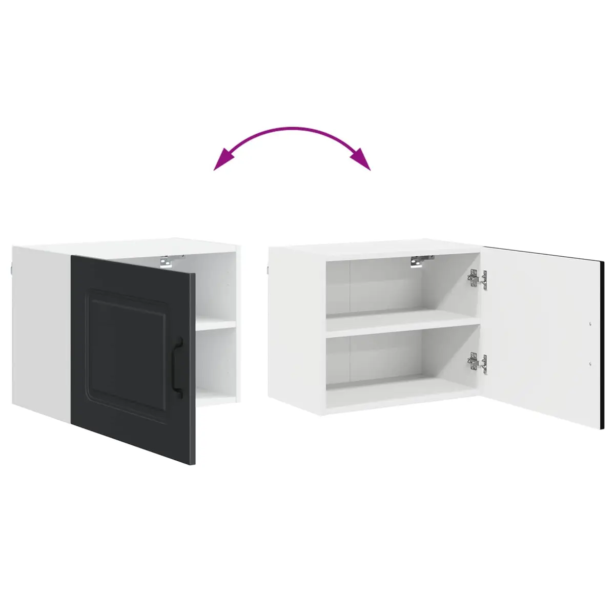 Black Kitchen Dishwasher Panel Cabinet Storage Cupboard Organizer 50x31x40cm
