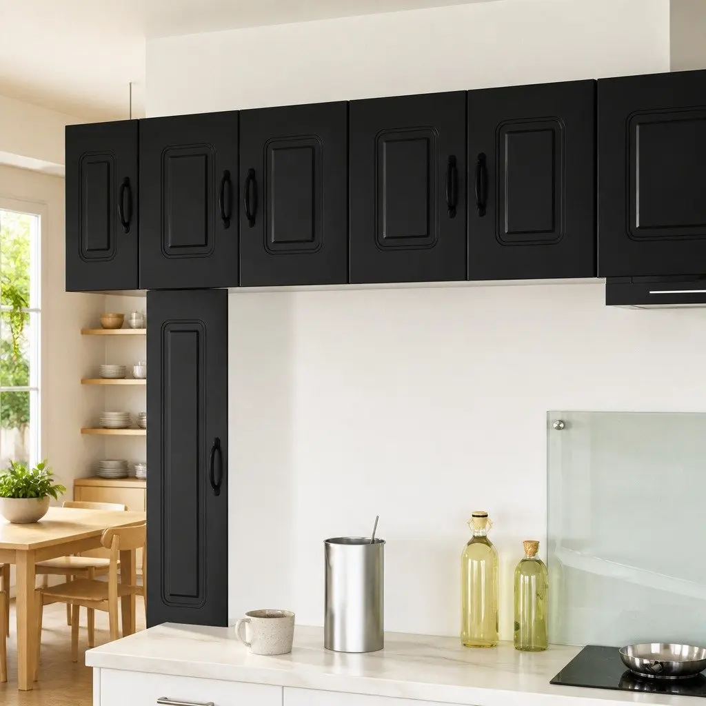 Black Engineered Wood Kitchen Cabinet for Dishwasher Storage