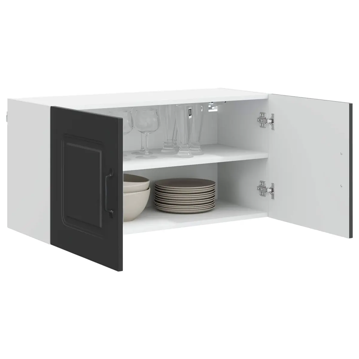 Black Kitchen Cabinet with Dishwasher Panel