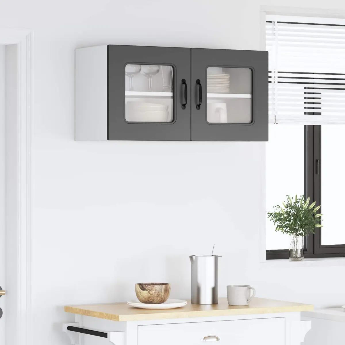 Black Engineered Wood Dishwasher Panel Kitchen Cabinet