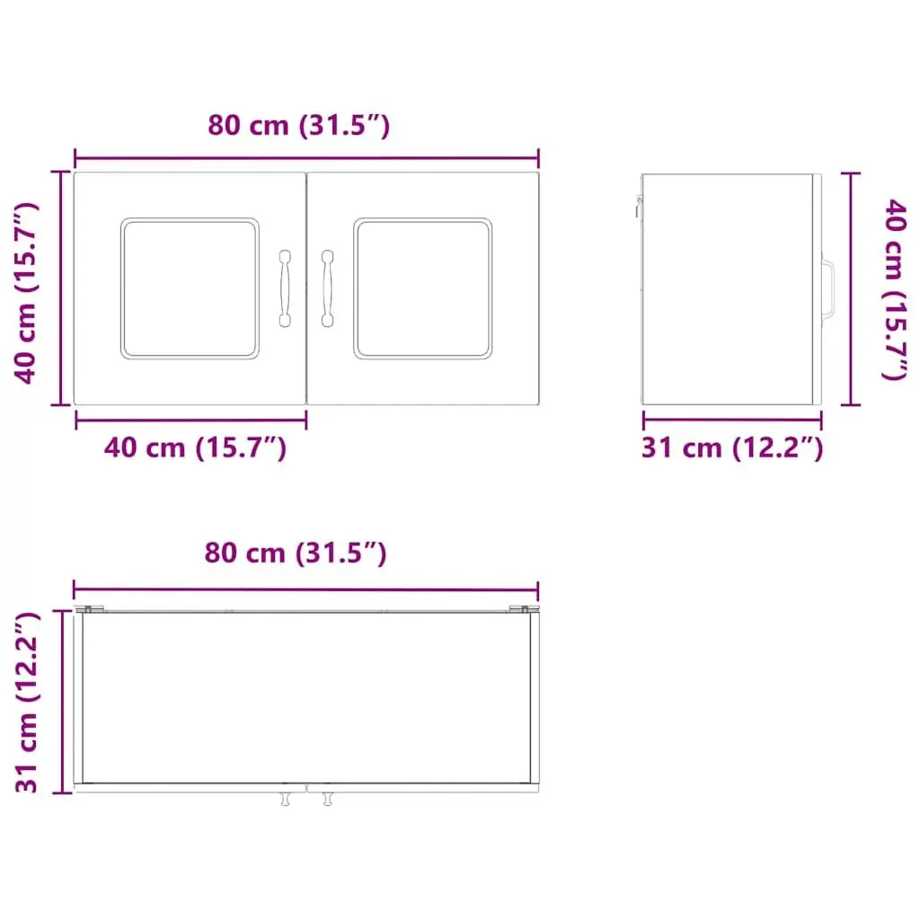 High Gloss White Kitchen Dishwasher Panel Cabinet 80x31x40cm