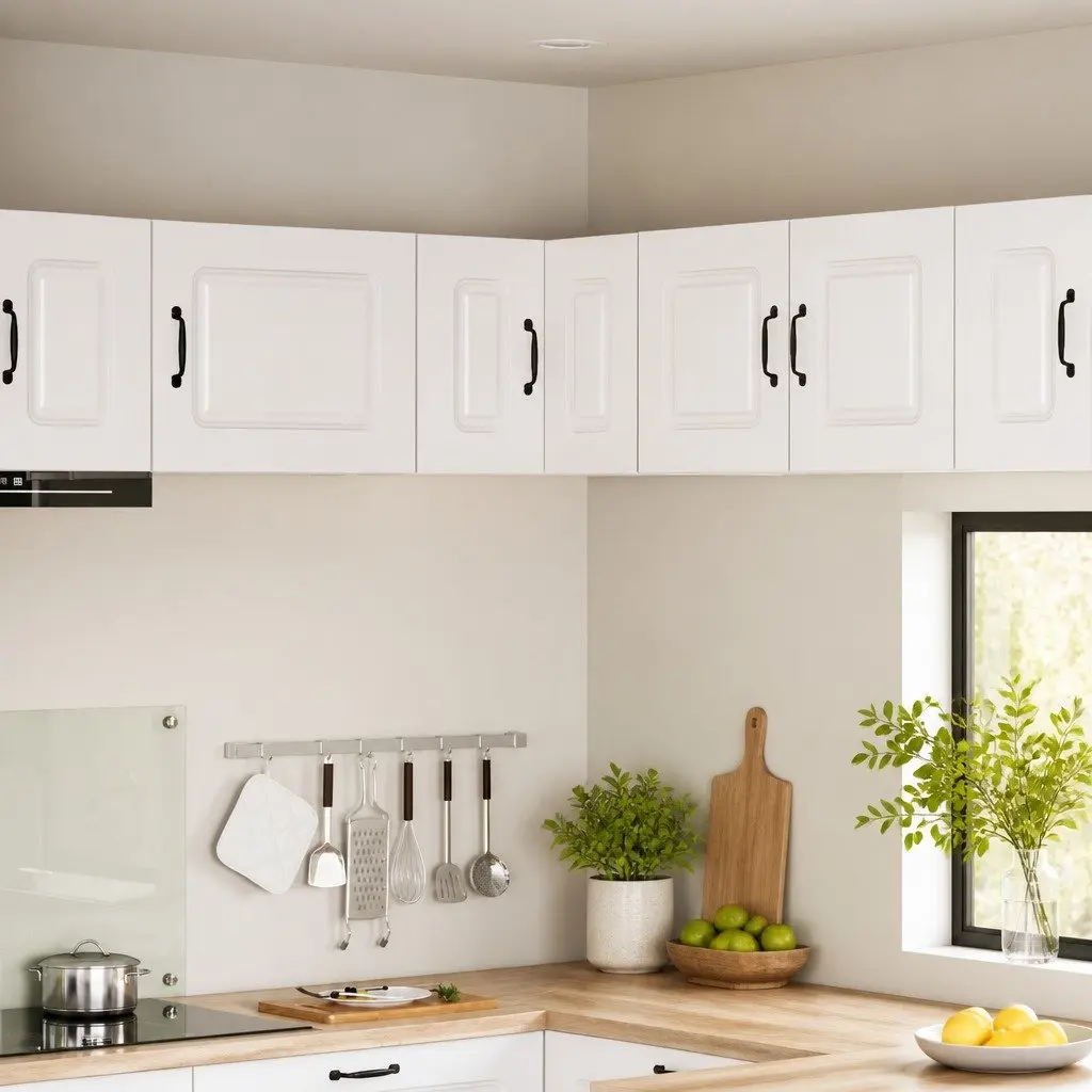 White Kitchen Cabinet Storage Engineered Wood 57x57x40cm