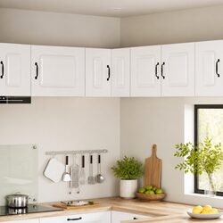 White Engineered Wood Kitchen Cabinet for Storage 57x57x40cm