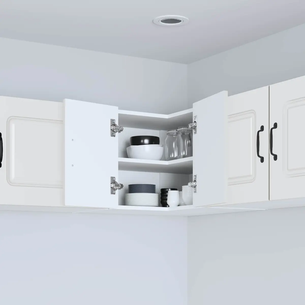 White Kitchen Cabinet Storage Engineered Wood 57x57x40cm