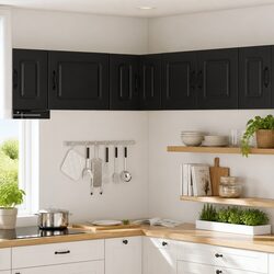 Black Engineered Wood Kitchen Cabinet 57x57x40cm