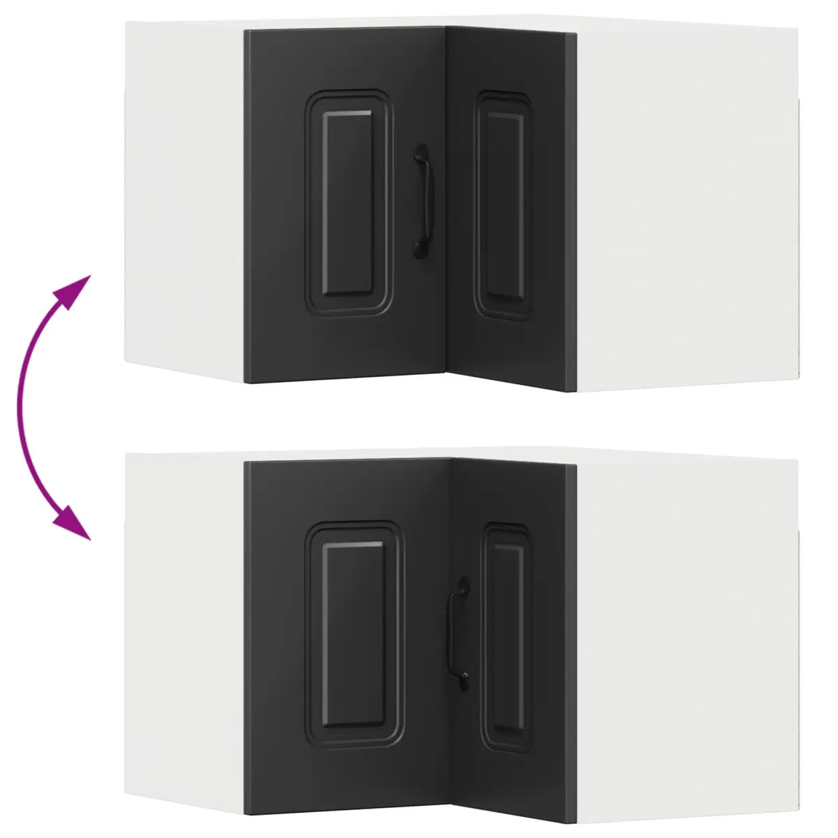 Black Engineered Wood Kitchen Cabinet 57x57x40cm