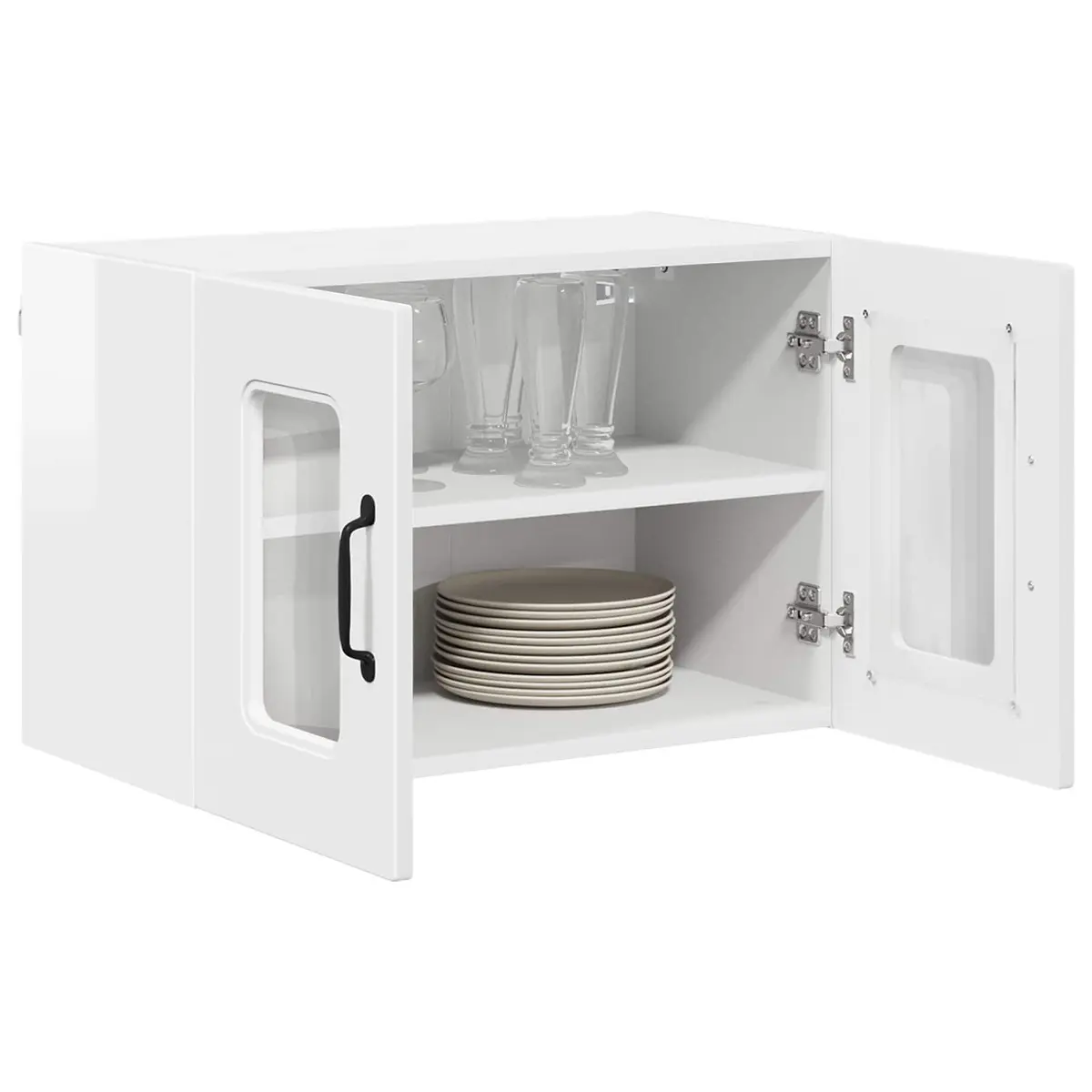 White Kitchen Cabinet Storage in Engineered Wood