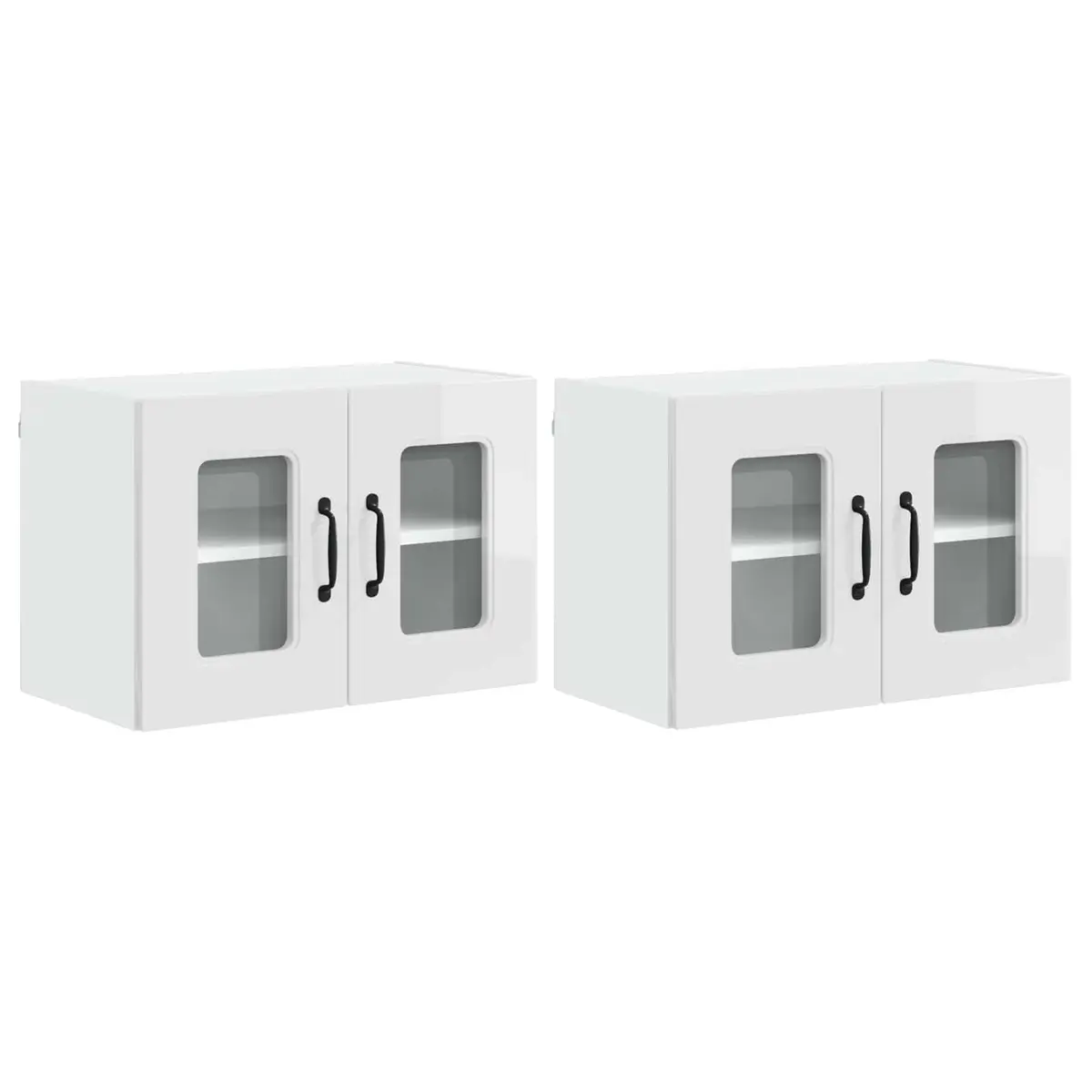 High Gloss White Engineered Wood Kitchen Storage Cabinet