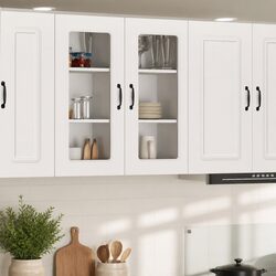 Warm White Engineered Wood Kitchen Cabinet Storage Kalmar