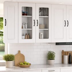 White Engineered Wood Kitchen Cabinet Storage Unit