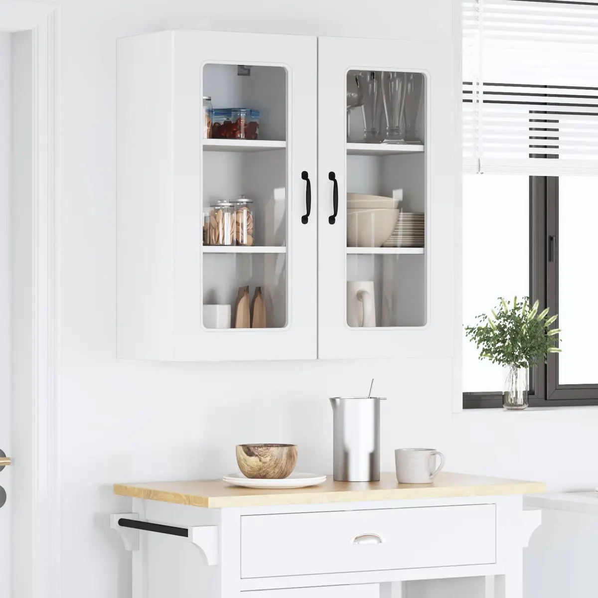 Engineered Wood Kitchen Cabinet with Clean Lines