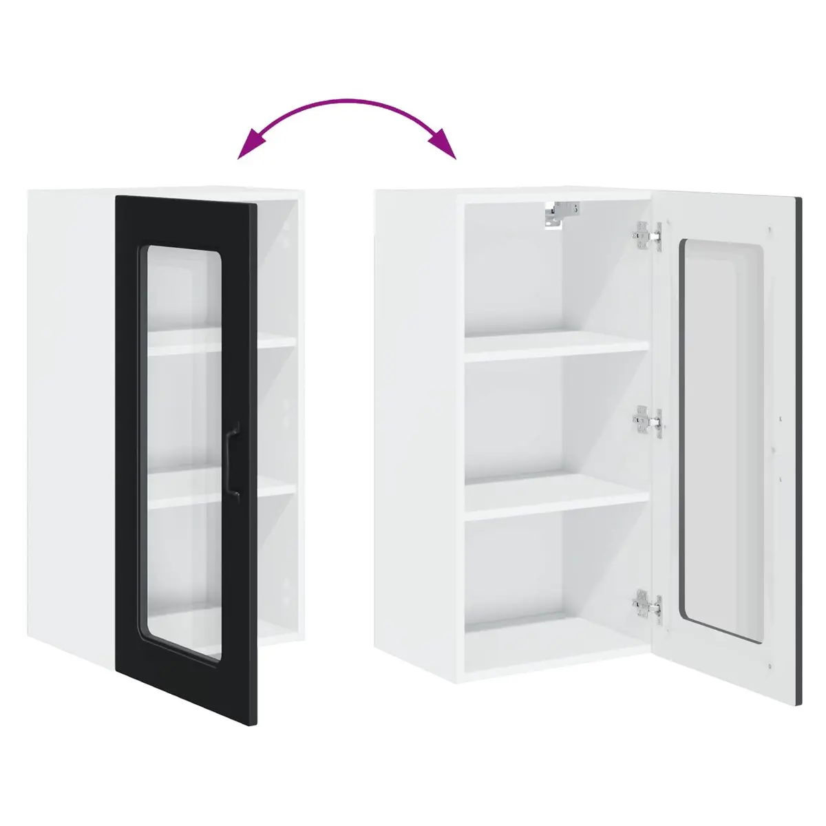 Black Kitchen Dishwasher Panel Cabinet 40x31x80cm