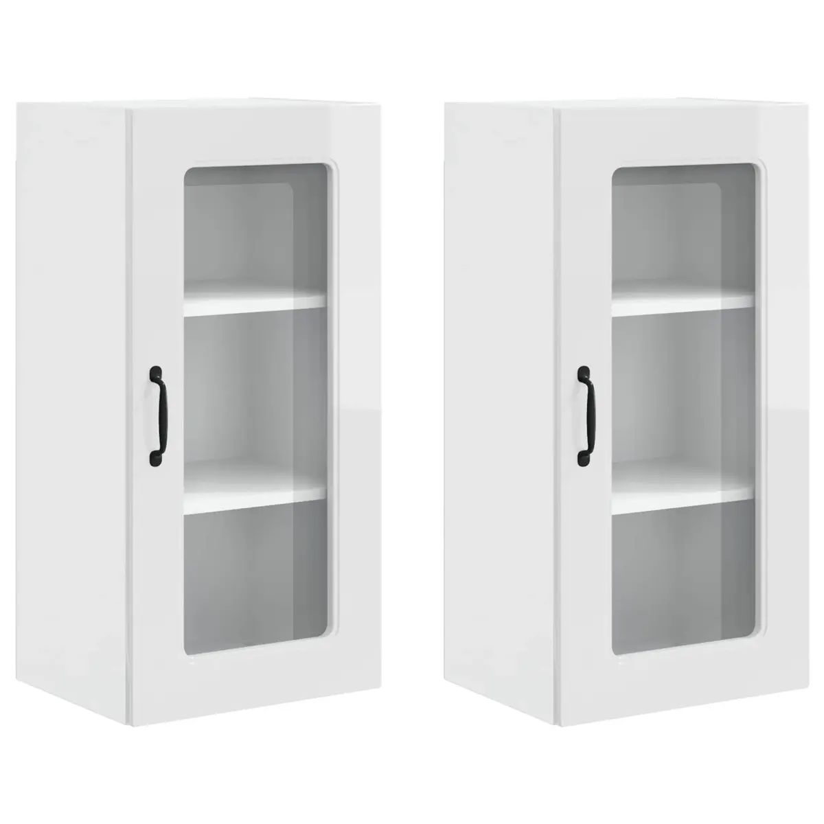 High Gloss White Kitchen Cabinet Panels for Storage