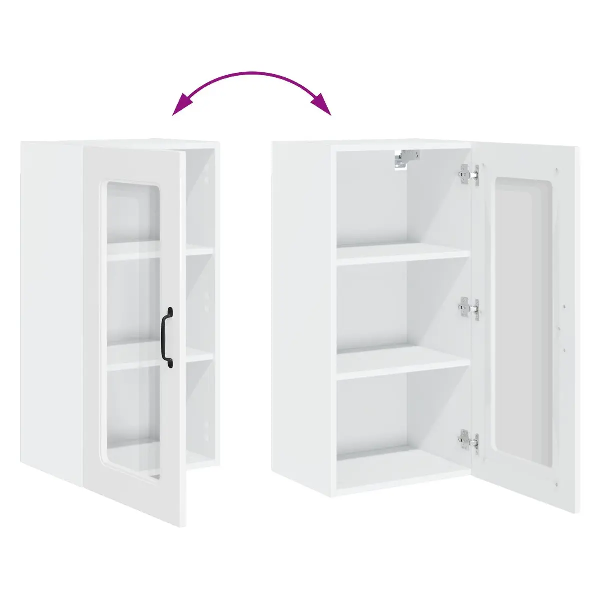 High Gloss White Kitchen Cabinet Panels for Storage