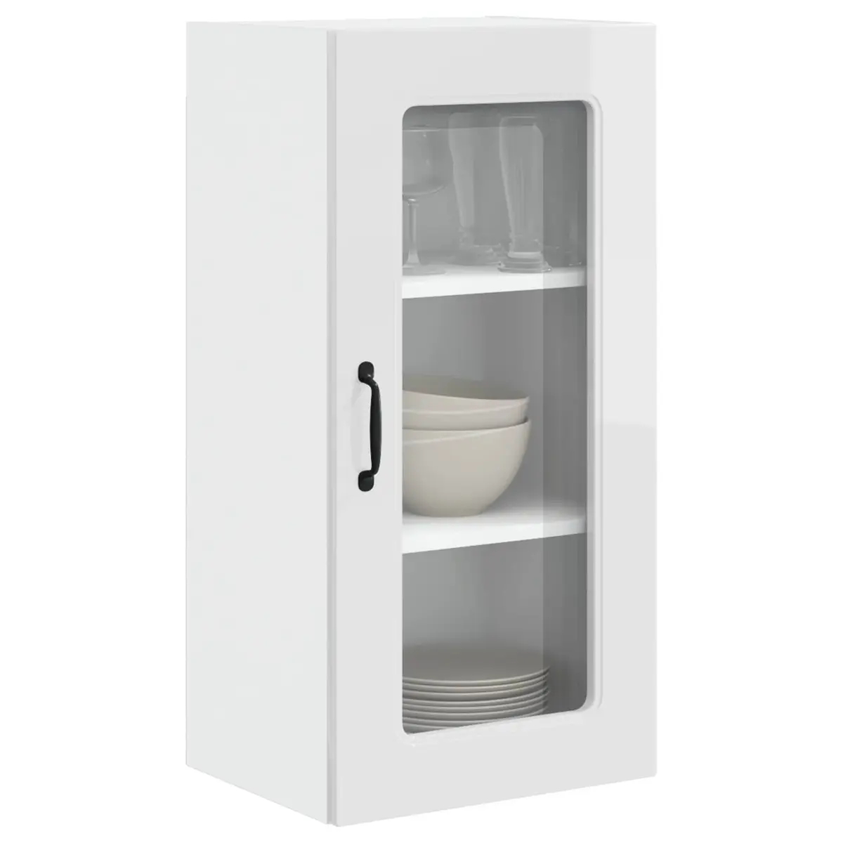 High Gloss White Kitchen Cabinet Panels for Storage