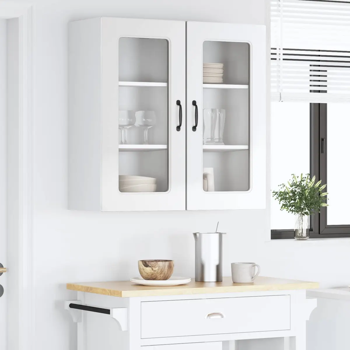 High Gloss White Kitchen Cabinet Panels for Storage
