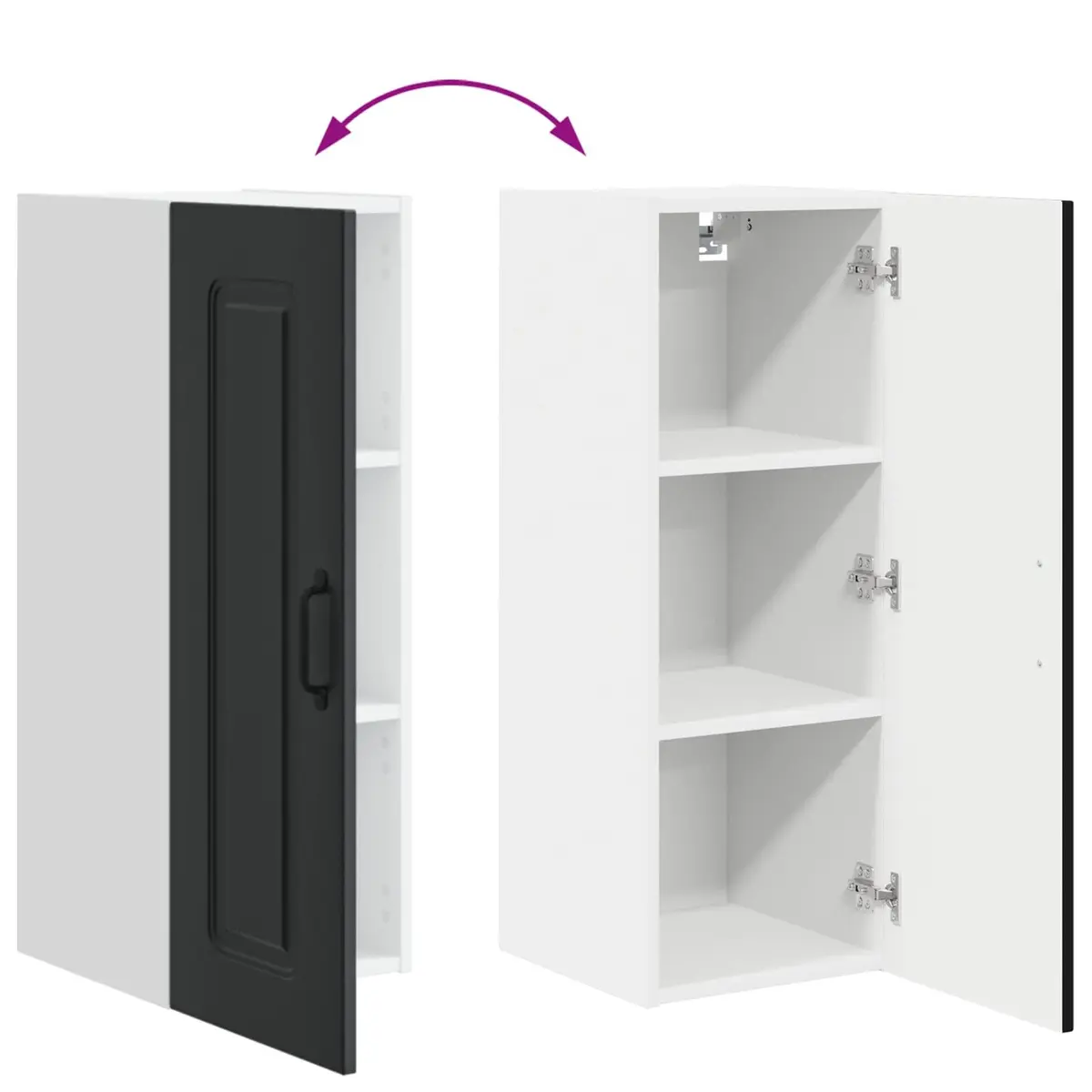 Dishwasher Panel Kitchen Cabinet Black Engineered Wood Storage Organiser