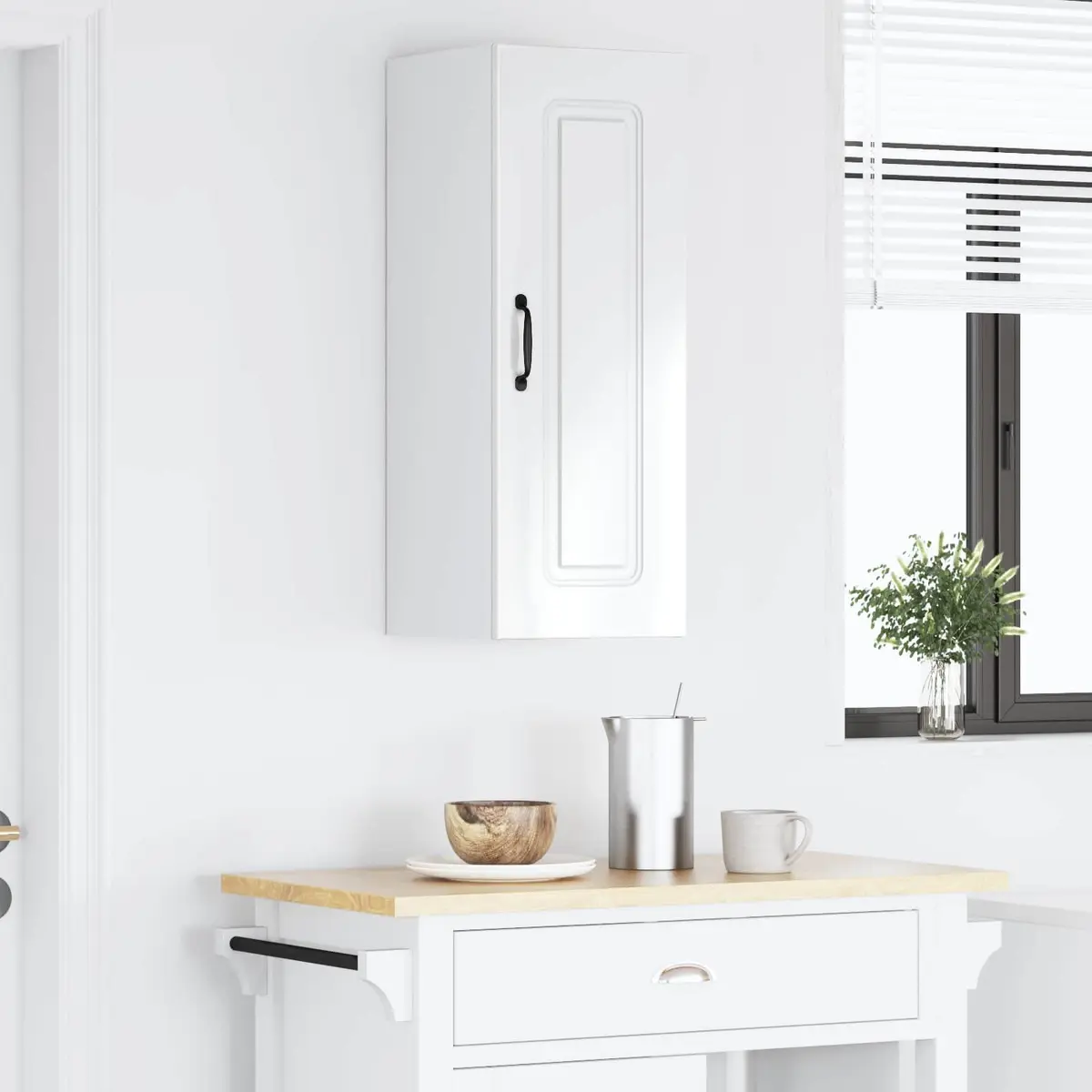 High Gloss White Kitchen Cabinet for Dishwasher Panel