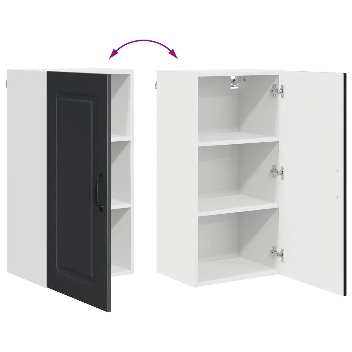 Black Engineered Wood Kitchen Cabinet