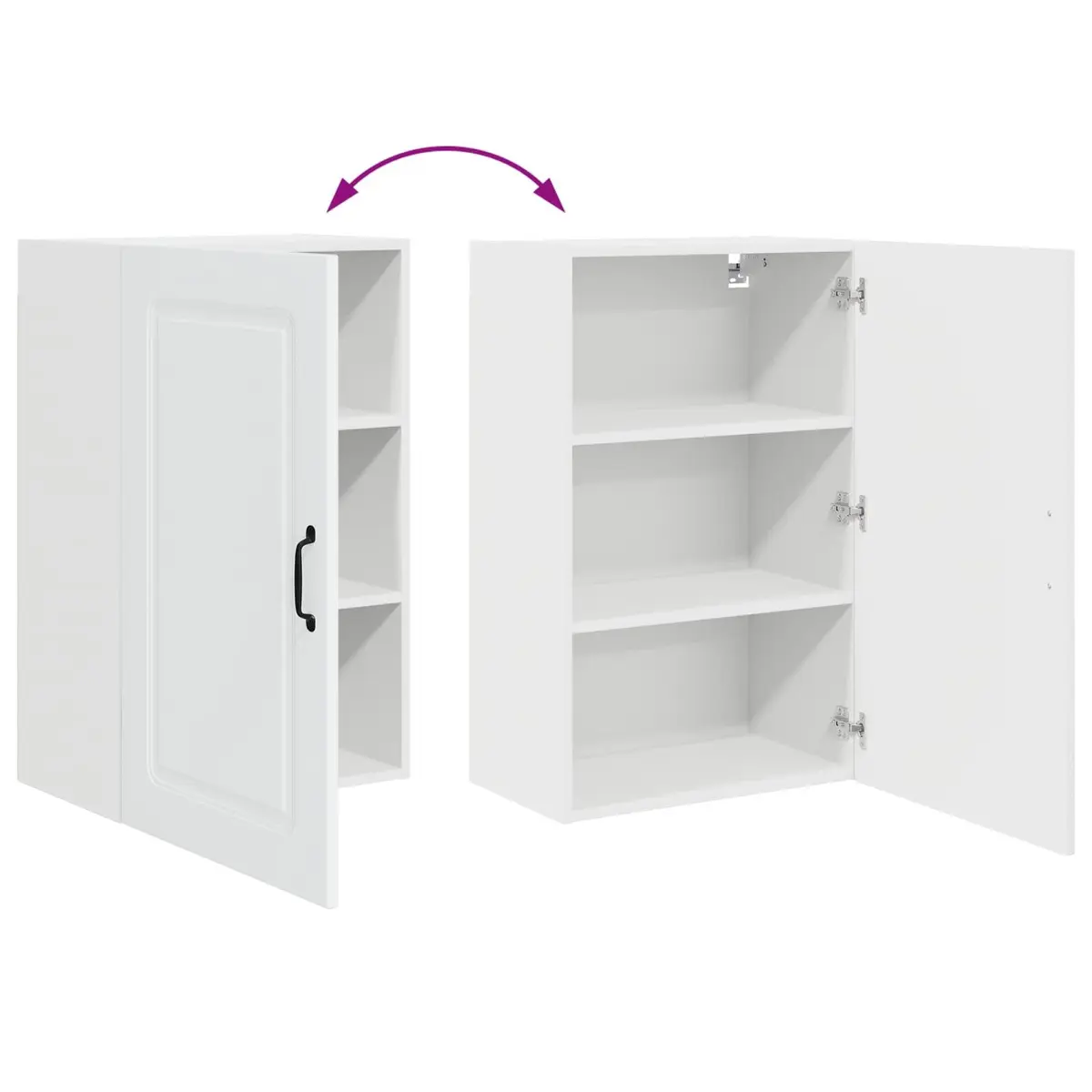White Engineered Wood Kitchen Cabinet Panel 50 x 31 x 80 cm