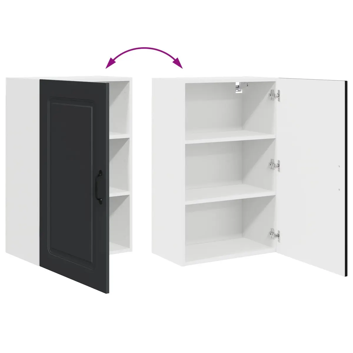 Black Engineered Wood Kitchen Cabinet for Dishwasher Storage