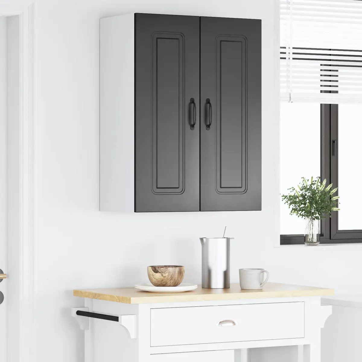 Engineered Wood Kitchen Cabinet Storage Black 60x31x80cm